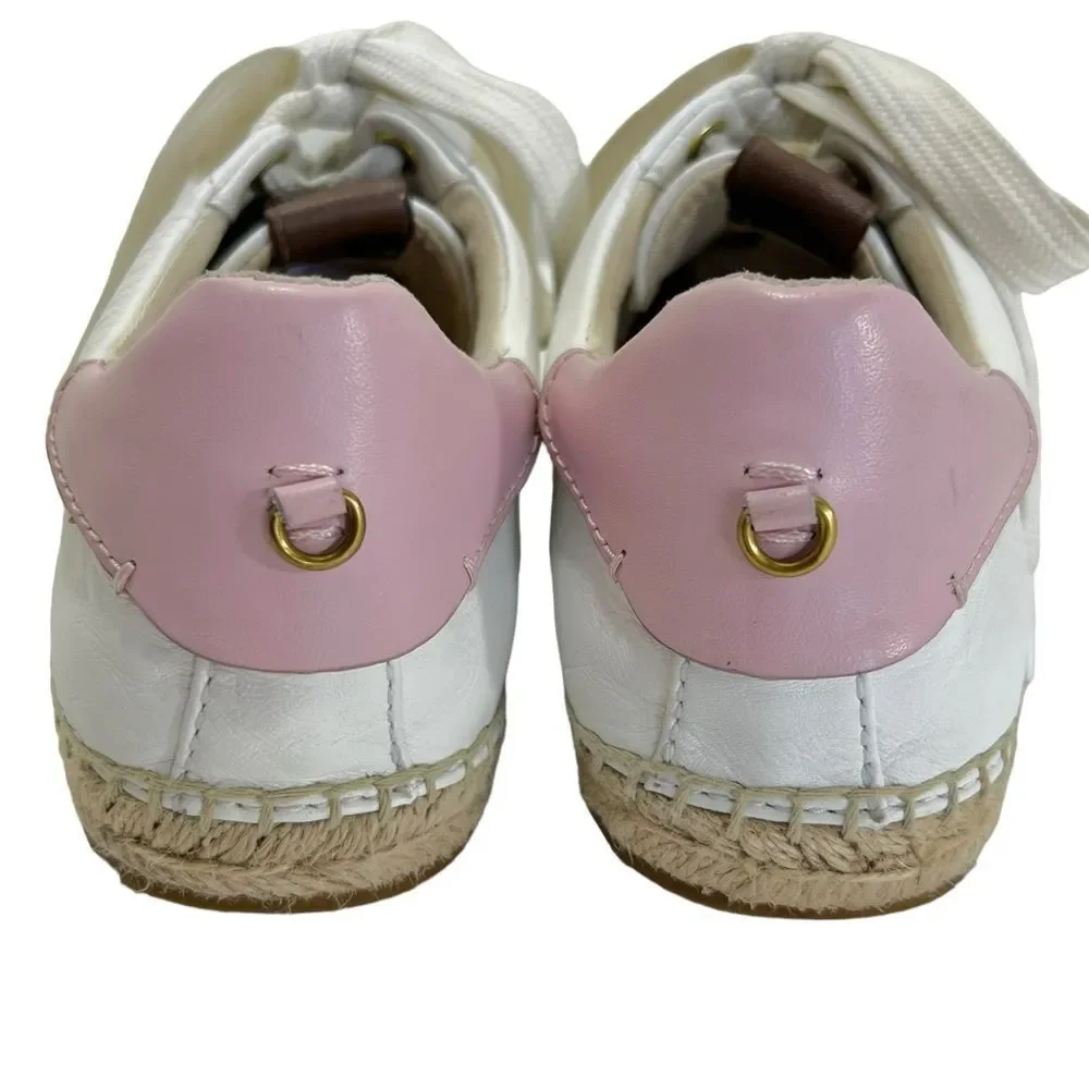 Coach C101 Low Top Espadrille Sneakers in White & Petal